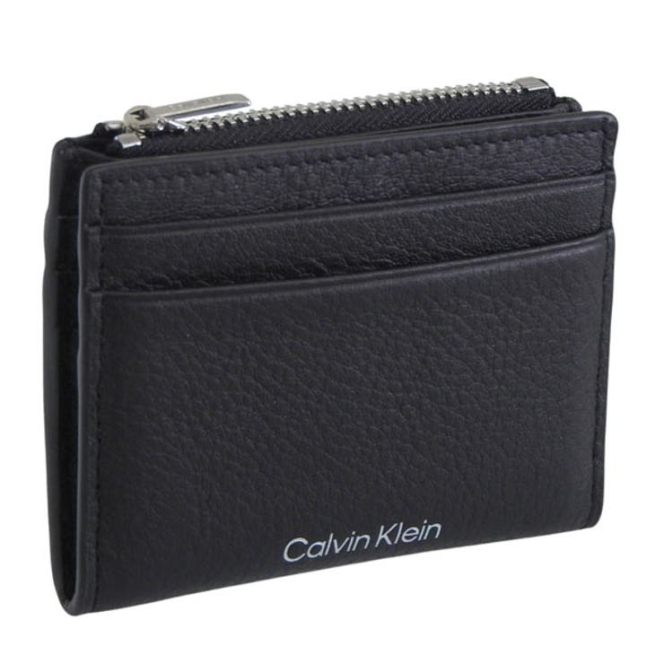 【10%OFFクーポン!7/26(日)1:59まで】Riverall CALVIN KLEIN カルバンクライン カードケース コインケース 小銭入れ メンズ レディース アウトレット レザー ブラック CK MUST PEBBLE CARDHOLDER|SHOPLIST