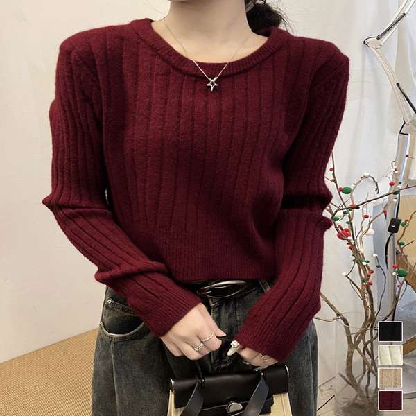 送料無料 クルーネック ニットカットソー ベーシック ニット 着回し ニットプルオーバー 柔らかい ニットインナー ニットウエア春秋冬 重ね着ニットソー きれいめニット無地
