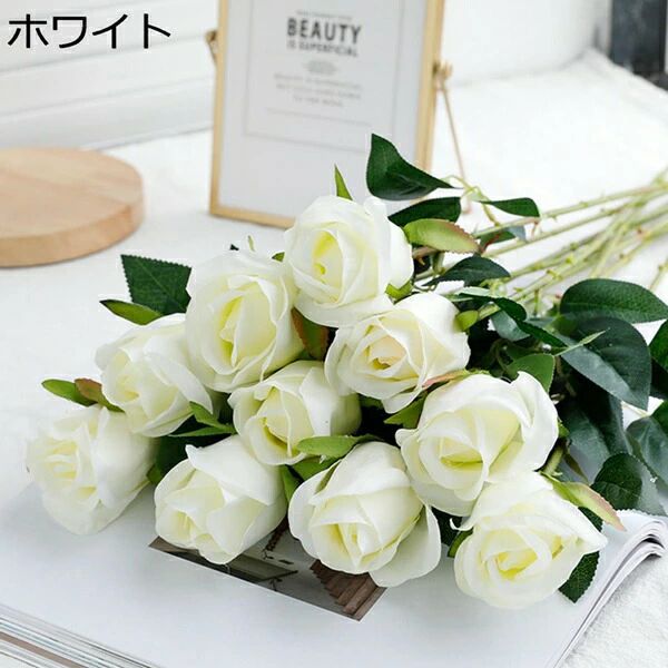 薔薇 造花 本物そっくり 飾りつけ 光触媒 水やり不必要 枯れない 手作り御花 胸花 DIY 映画化 白いことデー 御芽出度
