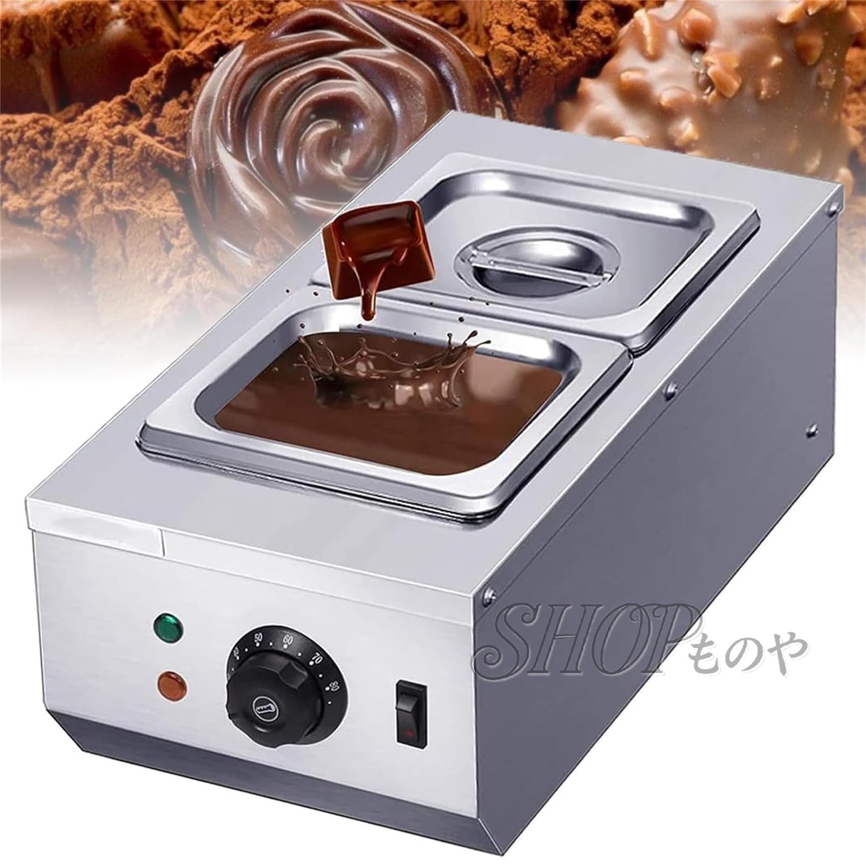 チョコレートテンパリングマシン 110v チョコレート焼き戻し機 30～80°C 電気チョコレート溶解機 チョコレート溶融機 ステンレス鋼 2個ポット 自動温度制御 チョコレート/ミルク/クリームの溶解および加熱用