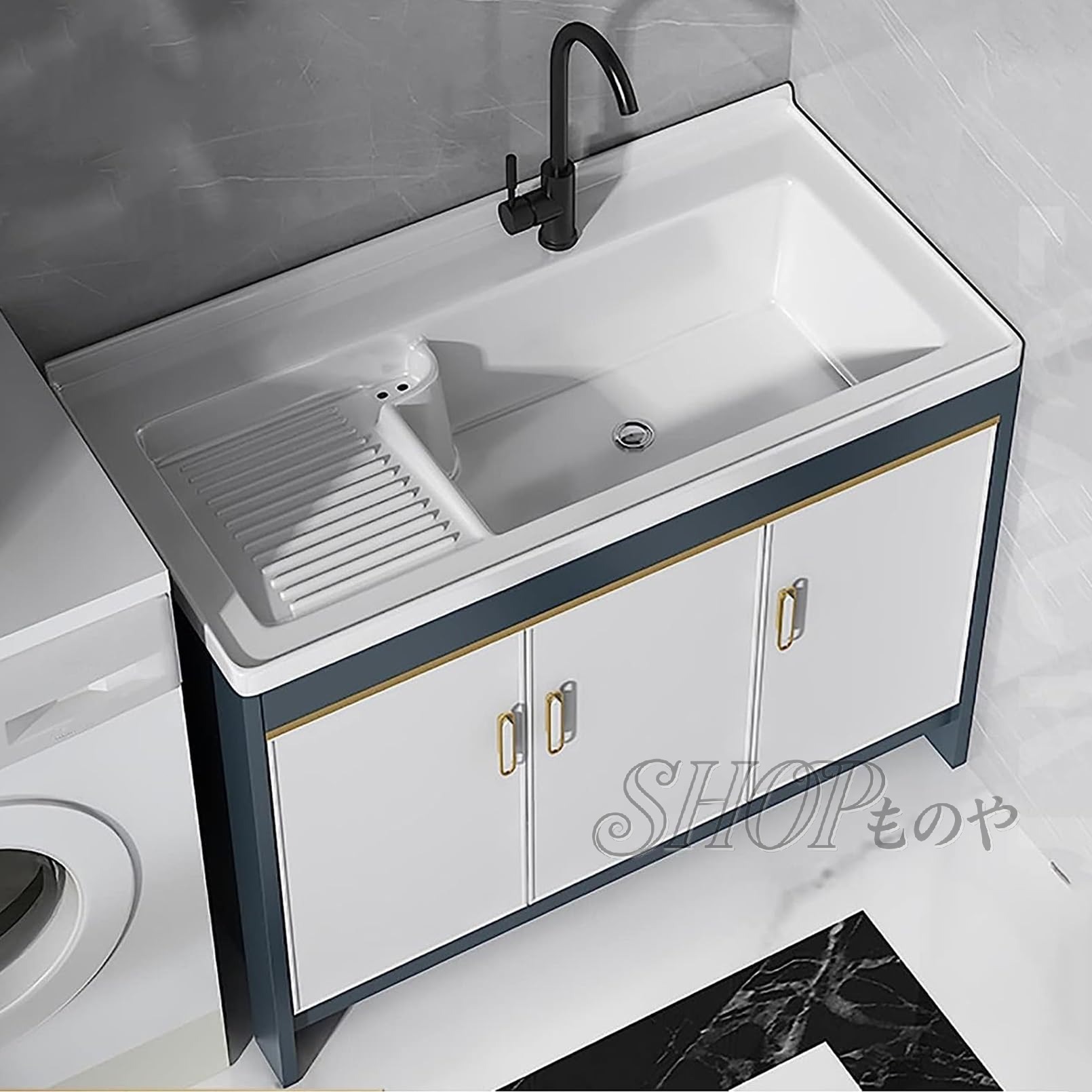 押し入れ付き添い人シンク、流し台、洗面どんぶり鉢 室内用便器器 ロッカー付 洗面かざり付ける台 洗面かざり付ける台 洗面台 納める押し入れ 瀬戸もの製 洗面どんぶり鉢 自主独往型 洗面シンク 室内用便器器 今めかしい 軽銀 シンク 書き割り 温水・冷水栓付 水抜き金具 露台