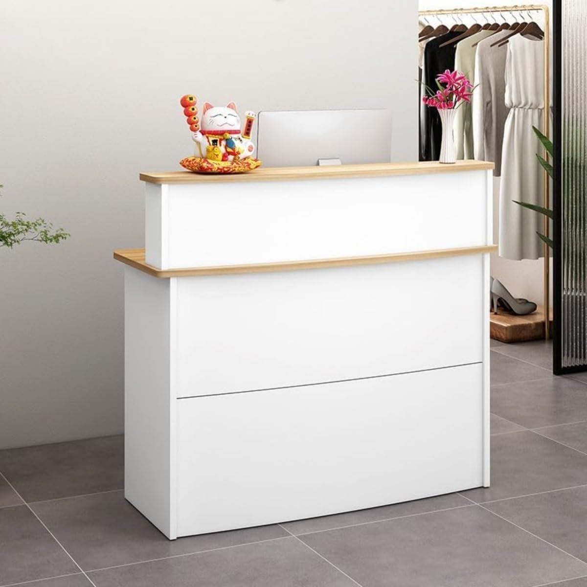 レジカウンター 受付 受付カウンター 木製 組み立てレジ台 レジカウンター 受付カウンター 木製のレセプショ レジ係カウンタ 受付台 小さなネット赤潮ショップ モダンなミニマリスト カウンター 衣料品店 フロント 理髪店 レストラ