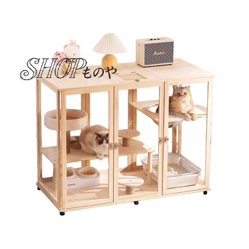 楽天市場】猫 ケージ 2段 木製 おしゃれ 小さめ 3階建て キャット
