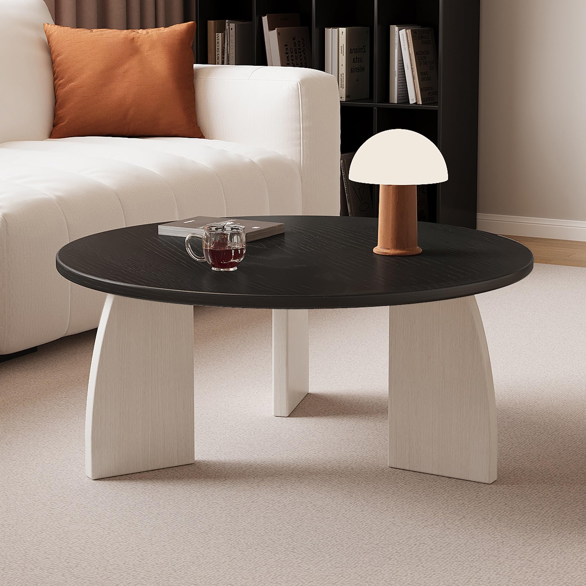 コーヒーテーブル 円形 ローテーブル 木目調 センターテーブル リビングテーブル ソファサイドテーブル 移動便利 おしゃれ リビング ソファサイド 寝室に最適 組立簡単 22,064円
