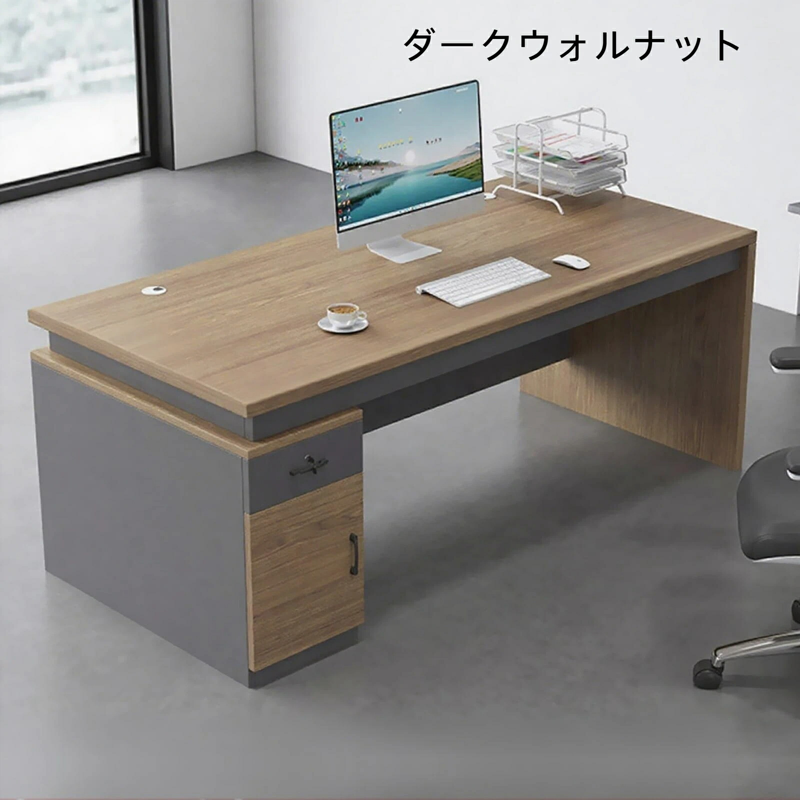 【7 月期間限定！ポイント 6 倍~】法人様向け 社長デスク 社長机 エグゼクティブデスク オフィスデスク 両袖机 パソコンデスク 社長室 社長テーブル 役員用家具セット 事務机 役員デスク 配線孔 幕板付き デスクトップ 会議用テーブル 企業やホーム使用に最適｜SHOPものや