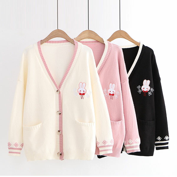 【高級】PINK HOUSE ニット セーター 桜 刺繍 希少デザイン◎ うさぎ 桜モチーフ使いニットカーディガン｜ピンクハウスオフィシャル