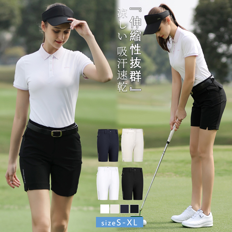 楽天市場】ゴルフウェア レディース ショートパンツ ゴルフ 膝上