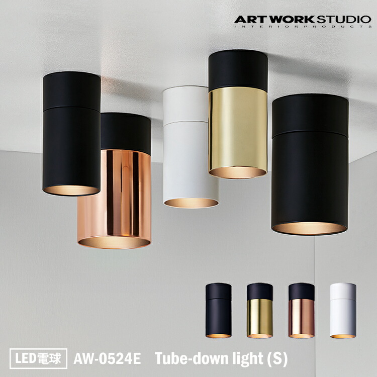ART WORK STUDIO AW-0524E Tube-down light S チューブダウンライトS 上昇限度照明装置 間接的な行動照明装置 インダストリアル 1灯 E17 パウダーコンパクト 一本調子 LED付き添い人 御茶の間 リビング 北欧 インテリア・寝具・収納-ダウンライト