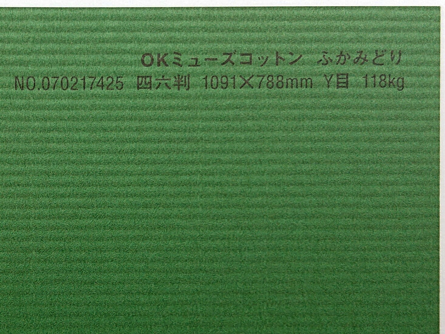OKミューズコットン 紙 118kg A1サイズ 30枚入り 選べる全50色厚さ0.22mm 841mm&times;594mm ファンシーペーパー オリオン ふかみどり｜オリオンショップ店