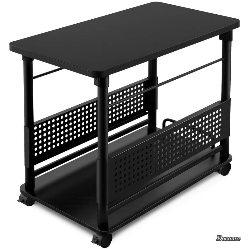 【貨物輸送無料】マイコン仕合わせ 幅39×奥ふかさ74×高さ59～78糎 E0級原料品 中央処理装置照明ランプ 棚板高さ合わせる能力のある 片方事務机 キャスター付き添い人 移し替える助けになる 在宅仕え奉る ゲーミングデスク 印刷機台 執務室納める 袖机 ゲーミング相応う （黒いこと）