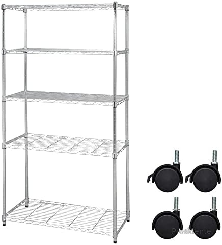【送料無料】アイリスオーヤマ メタルラック本体 キャスター付 幅91&times;奥行46&times;高さ178.5cm 5段 耐荷重60kg スチール棚 シェルフ｜Shop Presidente 店