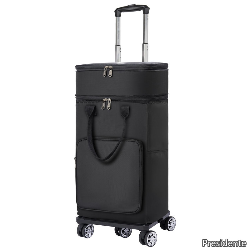 【貨物輸送無料】5輪 ショッピングキャリー 横押し 買い出し手押し車 約43L 保温保冷 軽さ 背嚢 手押し車 2WAY 黒いこと