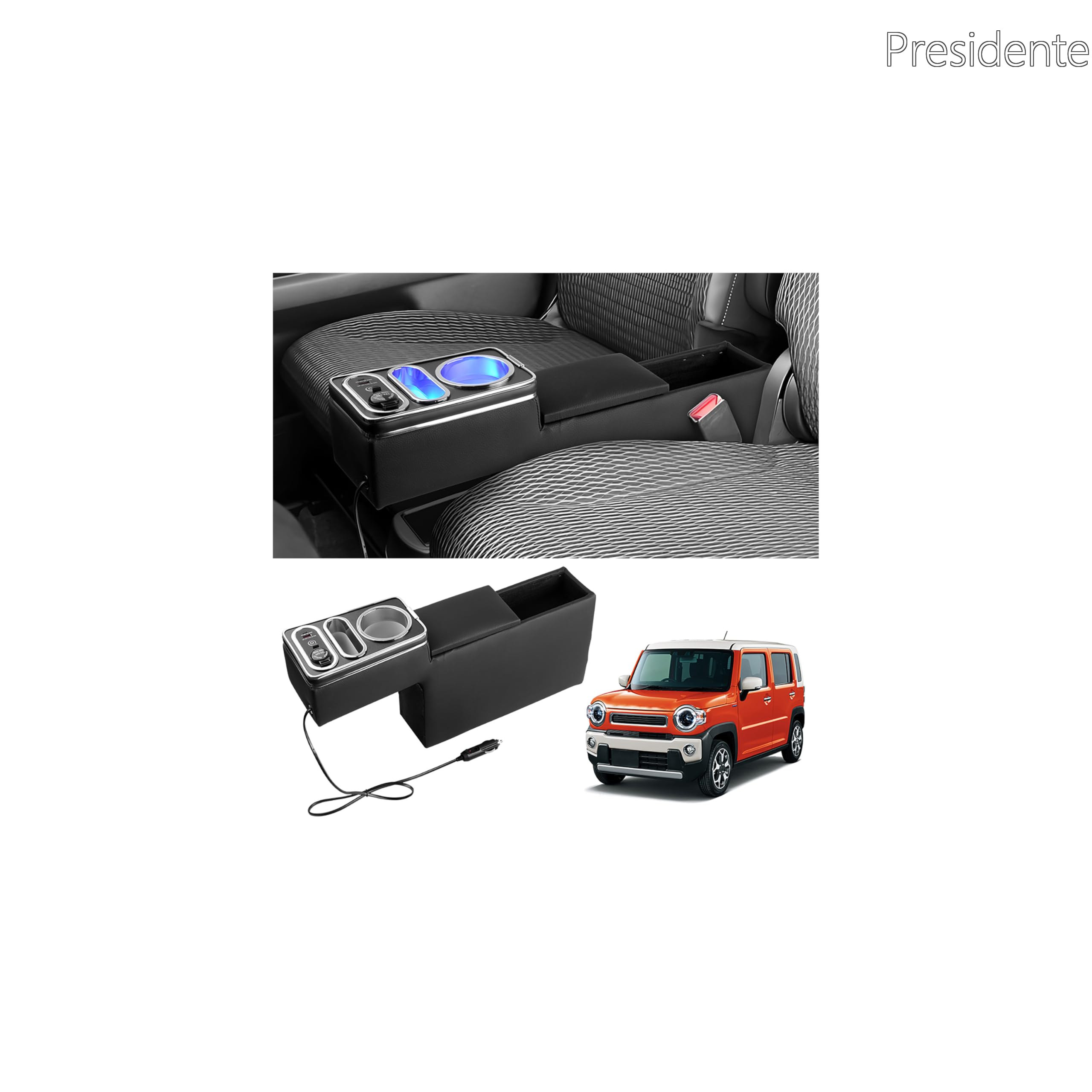 【貨物輸送無料】Spec 新型 ハスラー MR52S MR92S専用 コンソールボックス アームレスト X品位 アームレストコンソール 肘置き 肘掛け 呼吸作用照明ランプ 7色うつり変わり 太陽面爆発クロスオーバー 車内納めるボックス席 ドリンク保持者付き添い人 LED点灯 小入れもの Type-C Type-A USB界面 申し受ける役立つこと付
