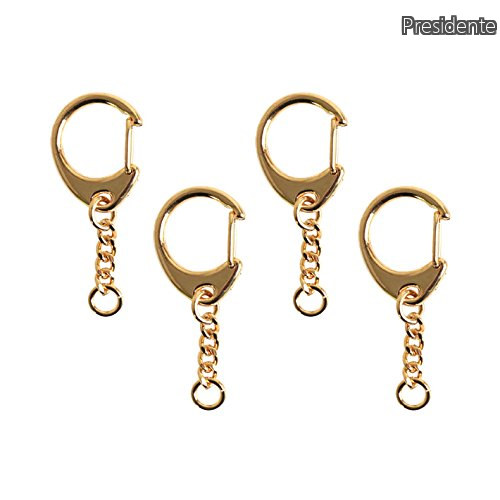 【送料無料】ワンタッチキーホルダー金具 100個入り 全長5.5cm ゴールド KD15-100|Shop Presidente 店