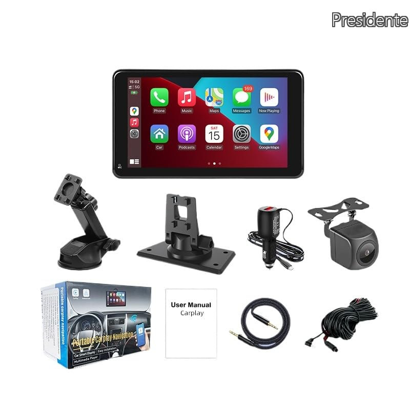 【貨物輸送無料】カーナビ  Apple CarPlay \u0026 Android Auto相応う  うしろ側写真機付き添い人  170度広角，Bluetooth受け支える，すがた絵の引っくり返るを受け支える，飾り気の無いなとり備える