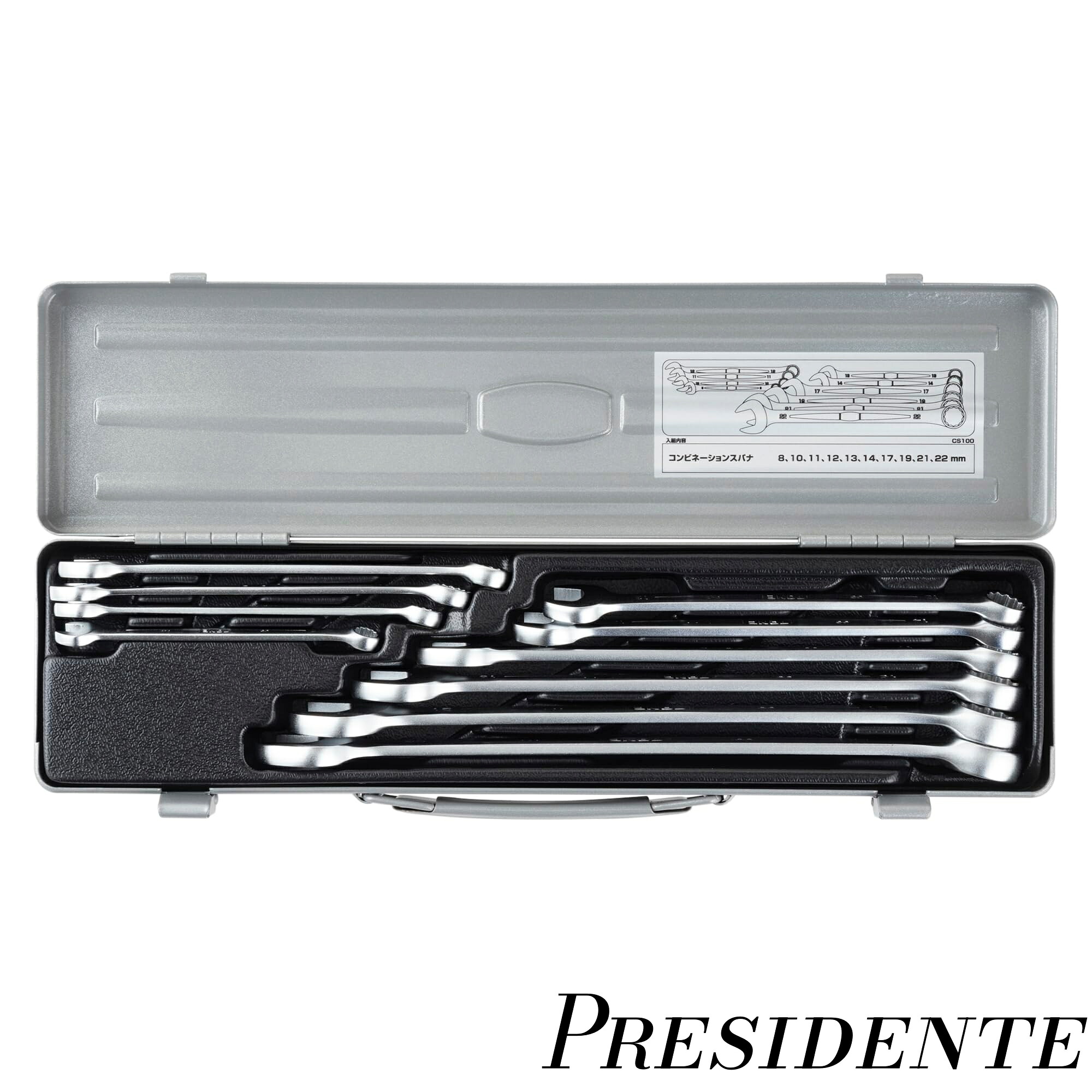 トネ(TONE) コンビネーションスパナセット CS100 シルバー 内容10点｜Shop Presidente 店
