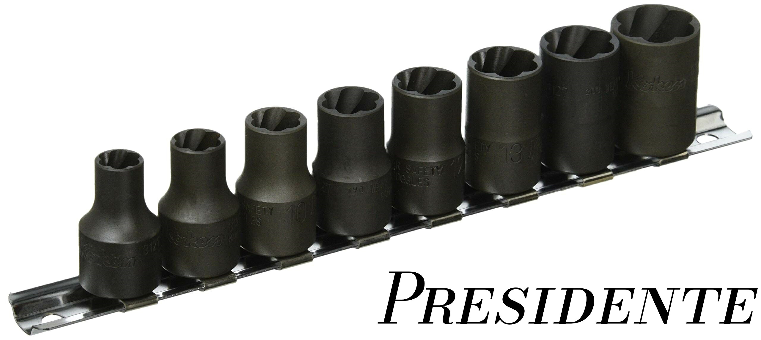 山下工業研究所 コーケン 3/8(9.5mm)SQ. ナットツイスターレールセット 8ヶ組 RS3127/8|Shop Presidente 店