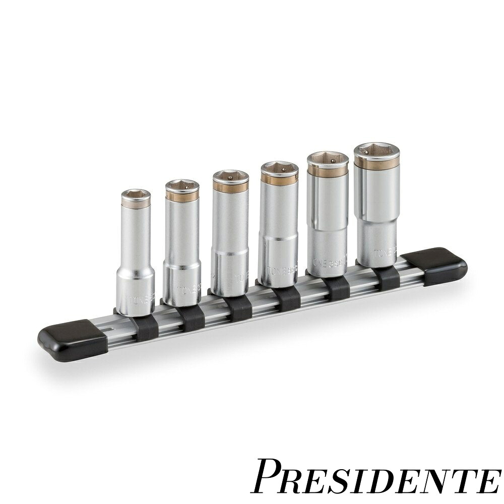 トネ(TONE) ナットキャッチディープソケットセット(6角・ホルダー付) HSCL306 差込角9.5mm(3/8\