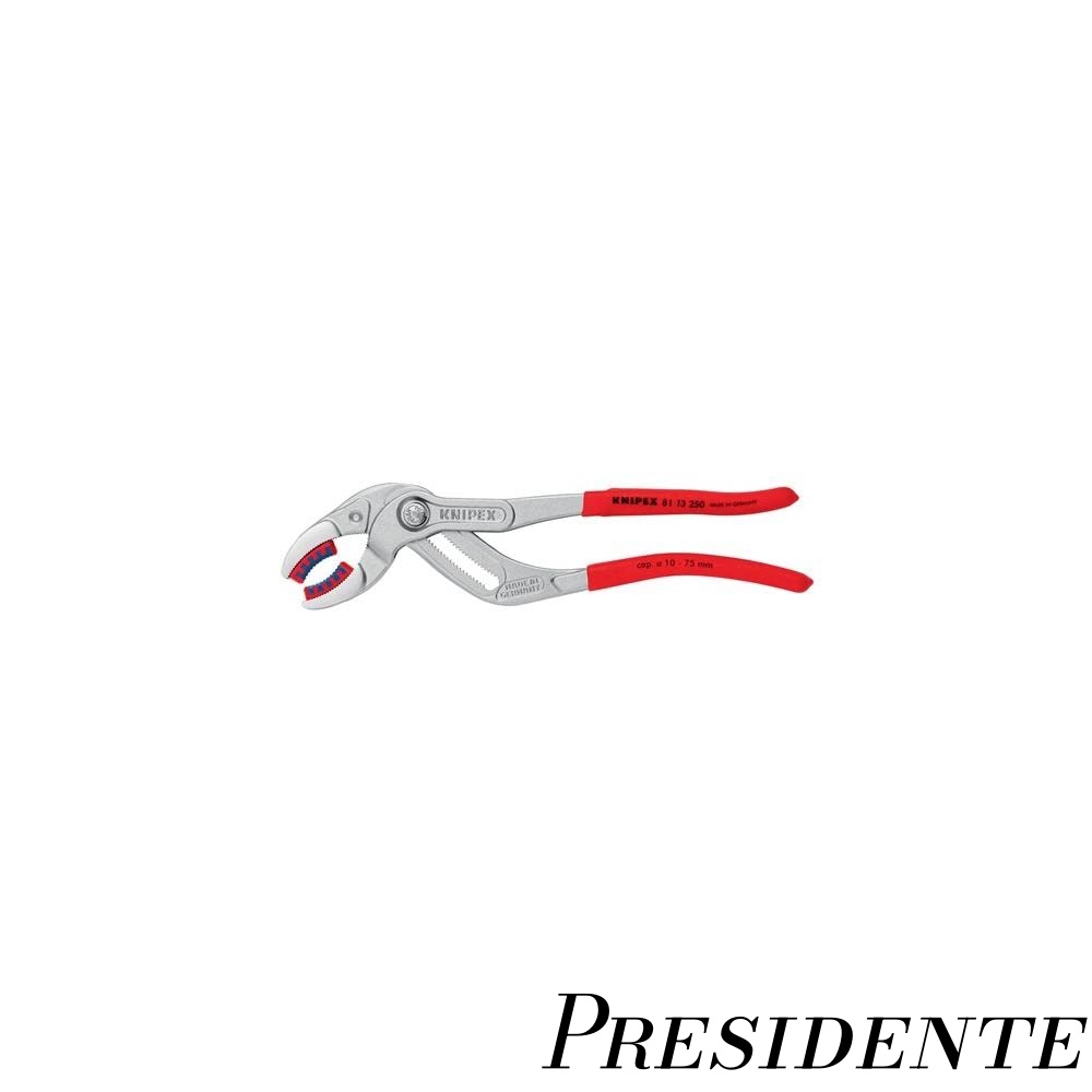 KNIPEX クニペックス パイププライヤー 全長250mm プラスティックアゴ付 プラスティックコーティングハンドル クロムメッキ 8113-250 8,501円