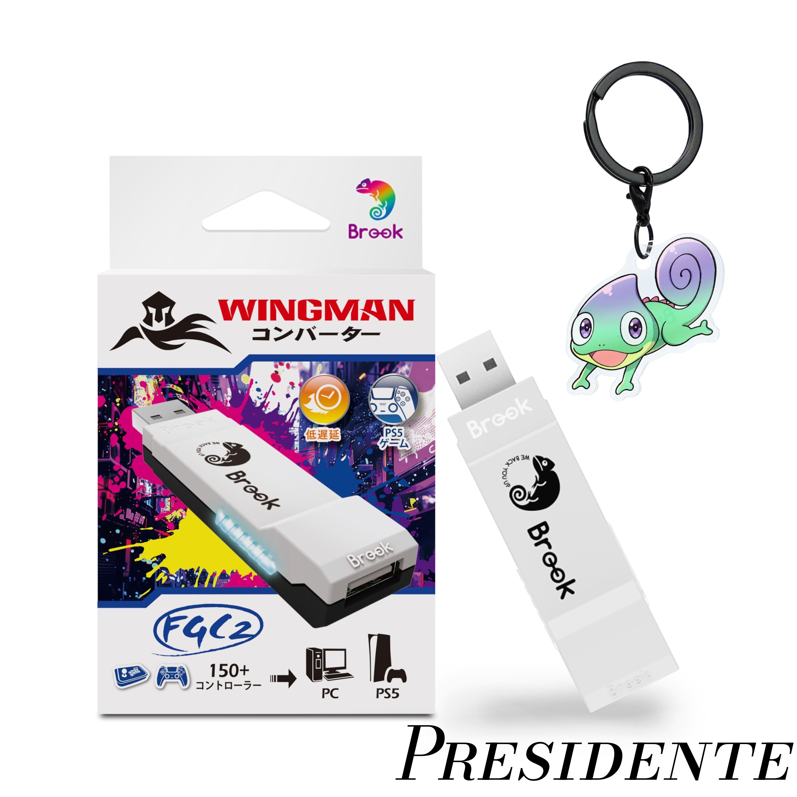 【まとめ買いで最大500円OFFクーポン!】【送料無料】Wingman FGC2 with a Keychainコンバーター - PS5/PC 用 アーケードスティック アダプター | すべての PS5 ゲームに対応【限定商品】