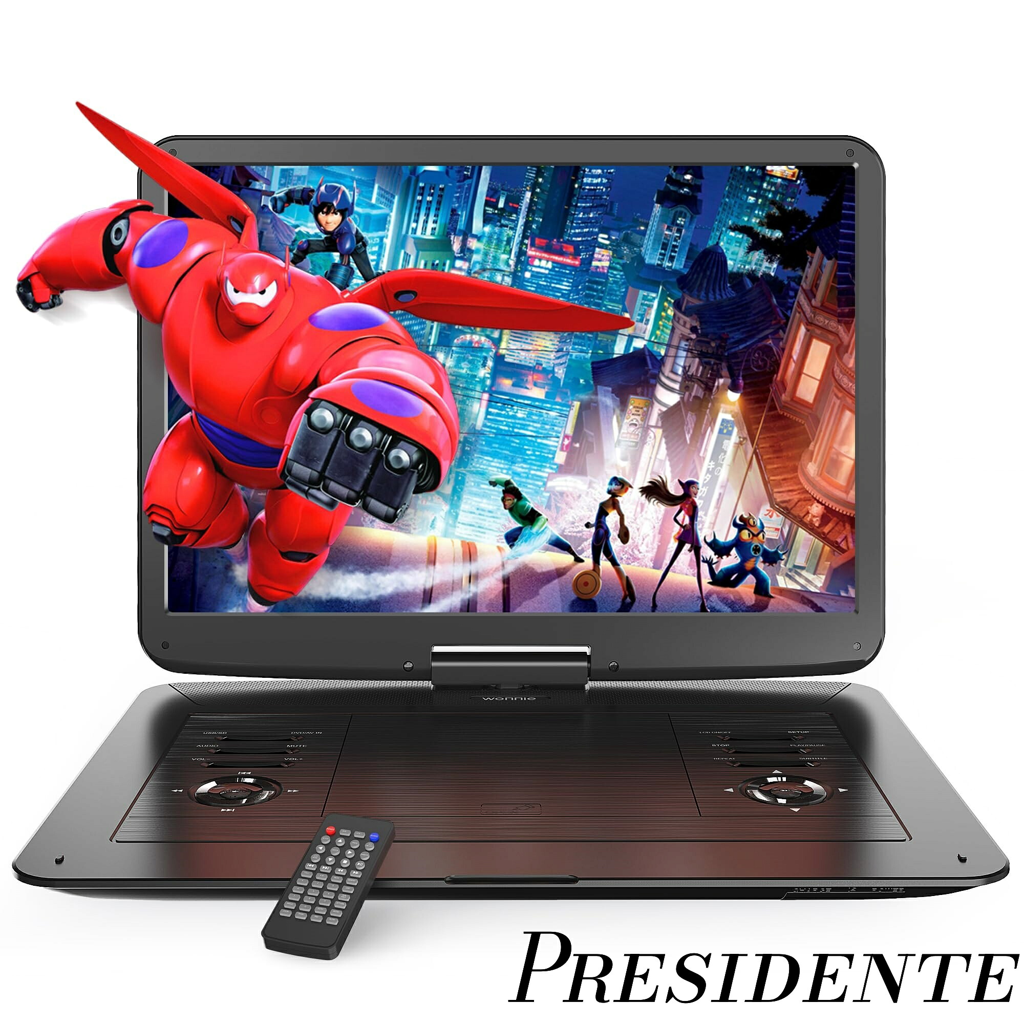 【まとめ買いで最大500円OFFクーポン!】【送料無料】17.9型 WONNIE 1280*800 液晶 dvdプレーヤー 大容量バッテリー 6時間超長再生 リージョンフリー CPRM対応 レジューム機能 270°回転可能 SD/USB対応 AV入出力 TV同期 日本語説明書
