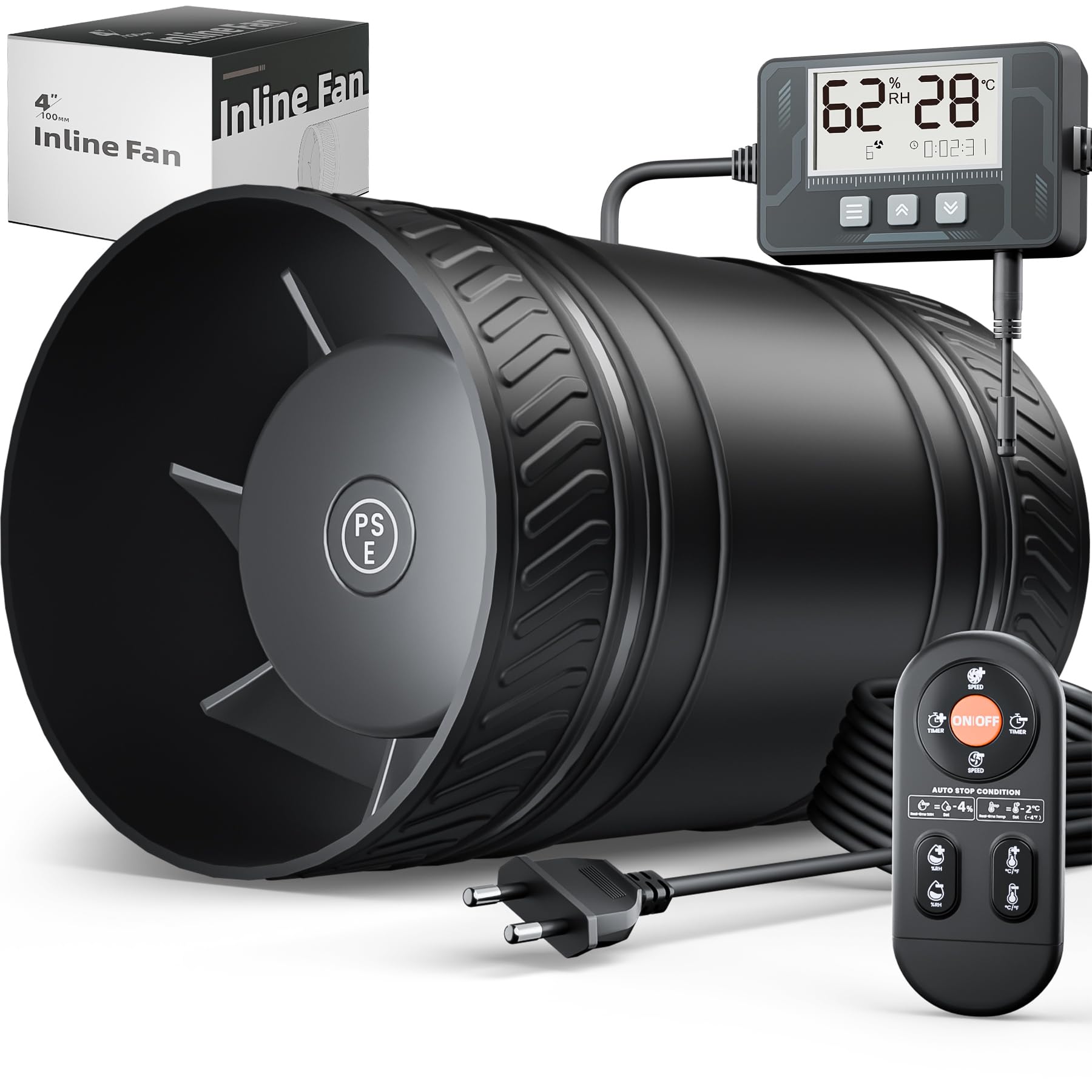 【まとめ買いで最大500円OFFクーポン!】【送料無料】310m3/h 5000RPM 小型 換気ファン 除湿 乾燥 消臭 ブラック グローバル展開中