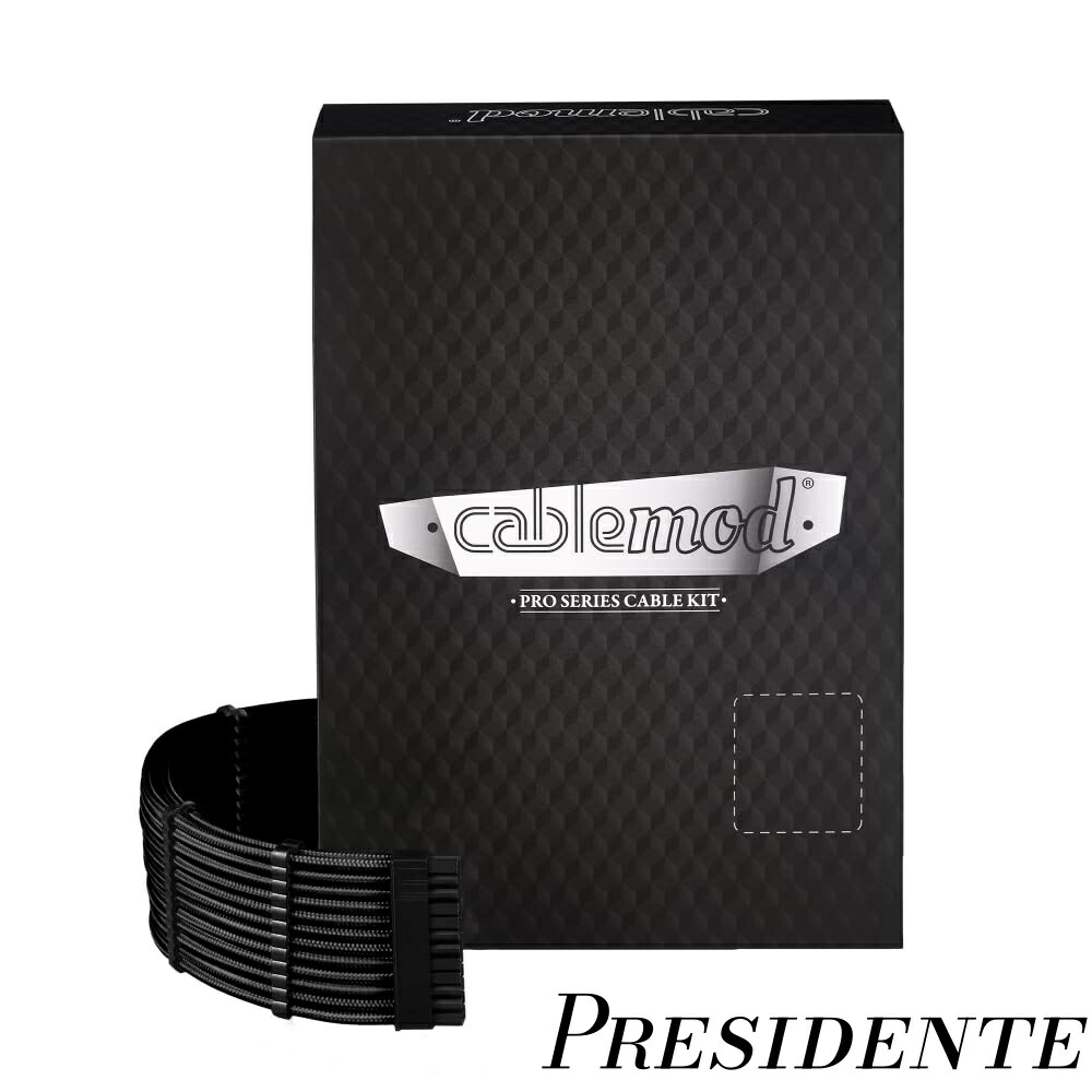 【まとめ買いで最大500円OFFクーポン!】【送料無料】E-Series Pro ModMesh Sleeved 12V-2x6 12VHPWR Dual StealthSense Cable Kit for EVGA G/G+ / P/P+ / T (Black)|Shop Presidente 店