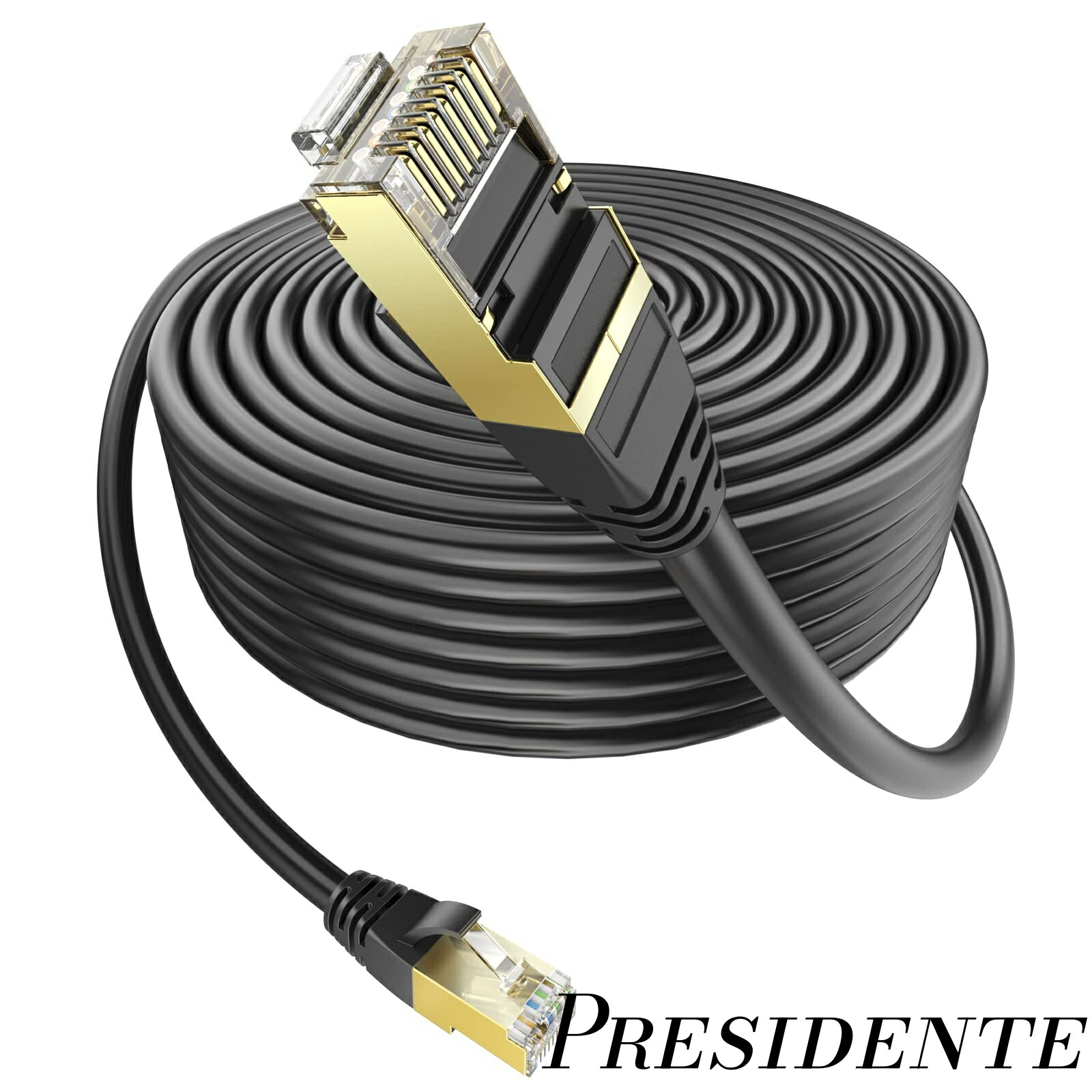 【まとめ買いで最大500円OFFクーポン!】【送料無料】100m 屋外用 ランケーブル PoE対応 Ankuly CAT6準拠 コネクタ付き UTP カテゴリ6 業務用(ブラック)