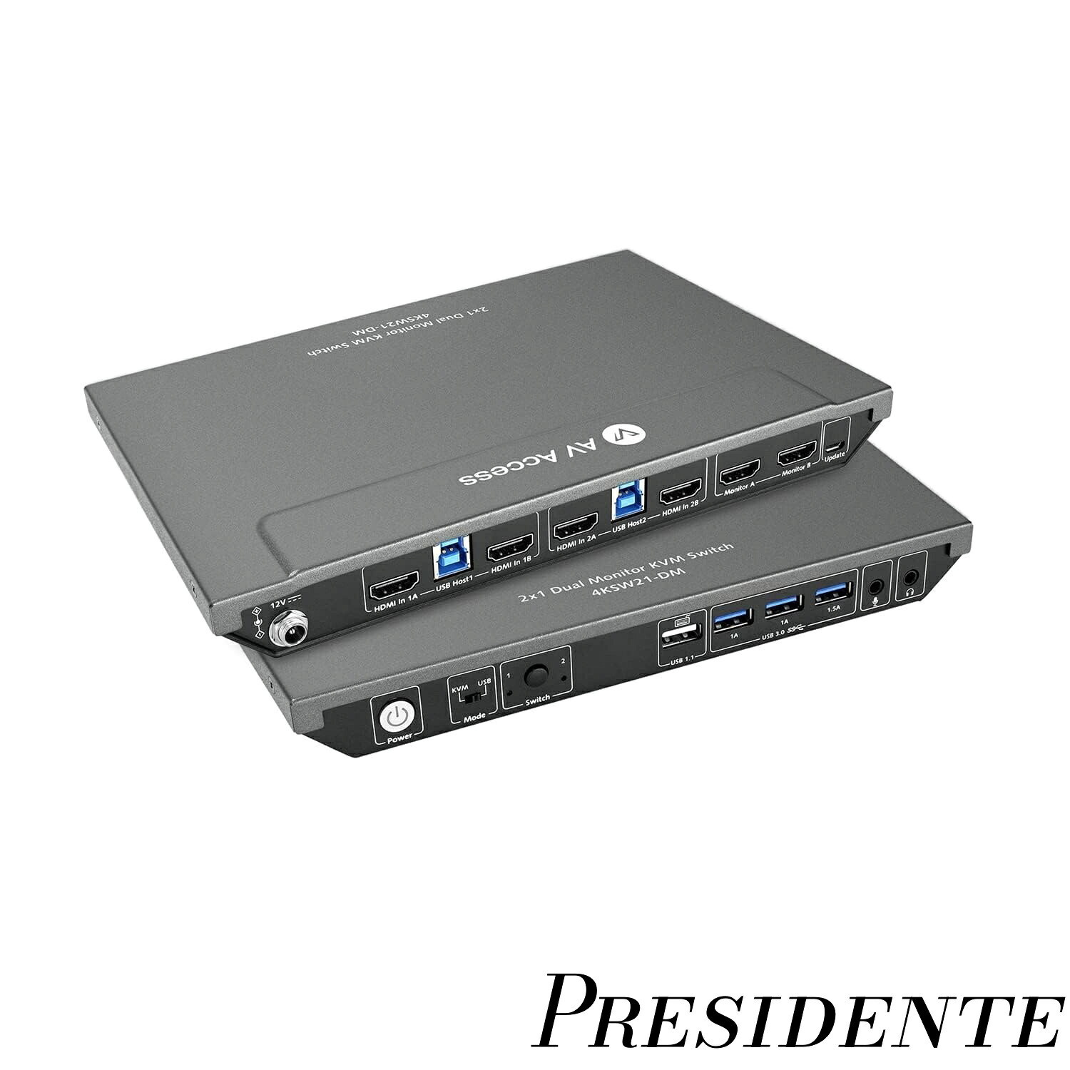 【まとめ買いで最大500円OFFクーポン!】【送料無料】Access KVMスイッチ 2入力2出力モ ニター2 台、コンピューター2 台、USB4 個、EDID、ホットキースイッチ、独立したPCコントロール、4K@60Hz HDMIデュアルモニター、1 台または2 台のPCを同時に表示、Dell HP Shareシングル