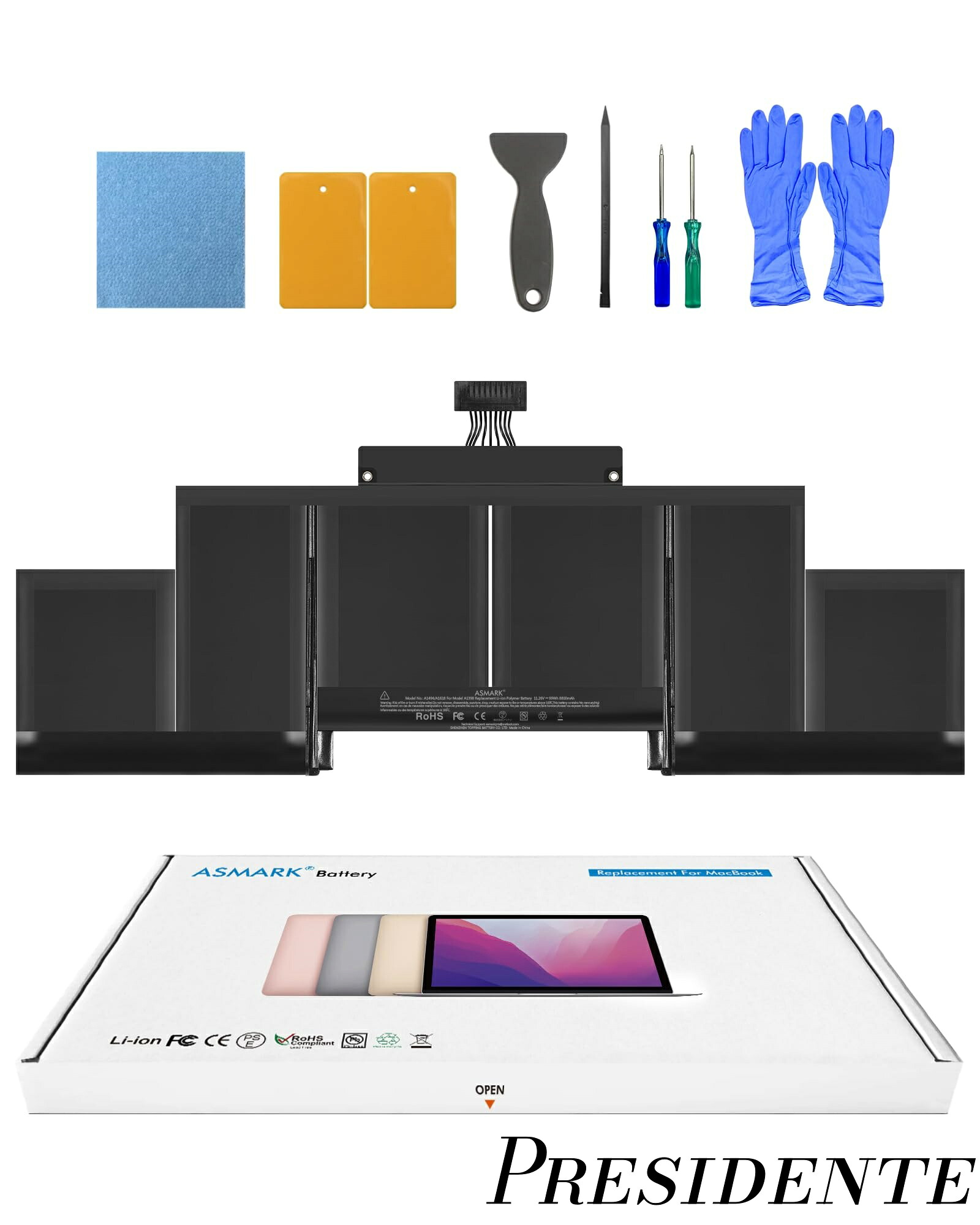 【まとめ買いで最大500円OFFクーポン!】【送料無料】Macbook Pro A1398 バッテリー 交換 適用 15インチ (Mid 2015 Mid 2014 Late 2013) A1494/A1618 バッテリー Retina 15-inch (A1494/A1618)