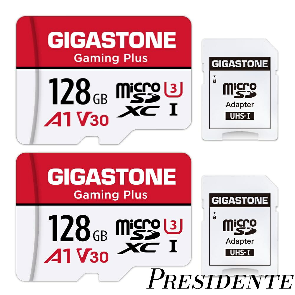 【まとめ買いで最大500円OFFクーポン!】【送料無料】1専用】 GIGASTONE マイクロsdカード 128GB 2個セット Gaming Plus microSDXC UHS-I A1 V30 U3 C10 4K 100MB/s UHD動画 SDアダプター2枚付き【5年保証】 7,683円