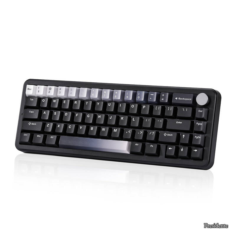 【貨物輸送無料】B68 65％ ワイヤレスメカニカルキーボード ゲーミングキーボード BT5.0/2.4GHz/有線 熱っぽいつけ替える相応う ガスケットキーボード RGBうしろ側ともし火Win/Mac用 技適公証手に入れる (黒いこと  チョコレート皮膚軟化剤V2取り替えっこ)