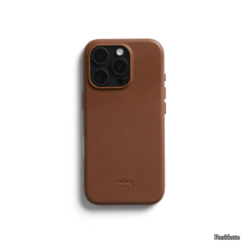【貨物輸送無料】Leather Case iPhone 16 Pro入れもの - Sienna
