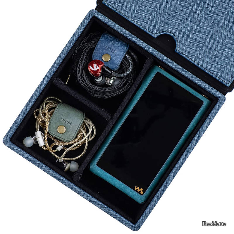 【貨物輸送無料】イヤ電話機 納める FiiO iBasso Sony Shanling HiBy Cayin Astell\u0026Kern Questyle Earphone 用、IEM イヤ電話機 + デジタルオーディオプレーヤー用ハンドメイドアクリルウィンドウハードストレージボックス (Blue-4イヤ電話機用)