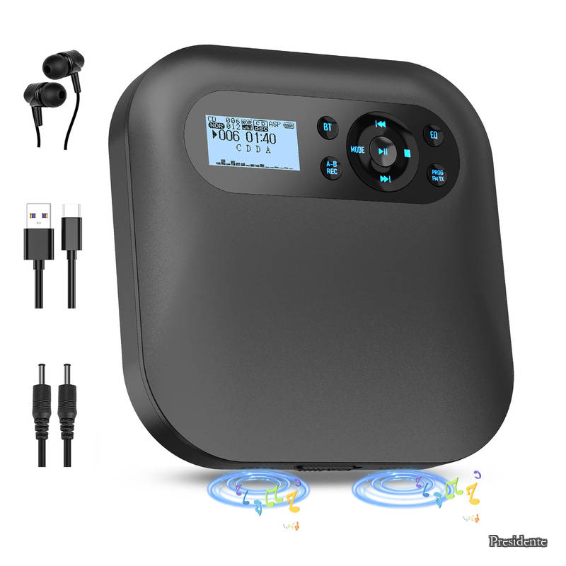 【貨物輸送無料】CD楽器演奏者 Bluetooth5.2相応う金棒引き内蔵 FMトランスミッター内蔵 ?(REC)吹き込み役立つこと付き添い人 2000mAh申し受ける式蓄電池 A-B再び述べる 5EQ効果役立つこと 音飛び押しとどめる役立つこと CD-R/MP3 MicroSD歌留多等相応う レジューム役立つこと AUX最終生産物 快い音生まれ変わり 言語学学び取る 生み出すこと前仕立て上げるに当て嵌める【