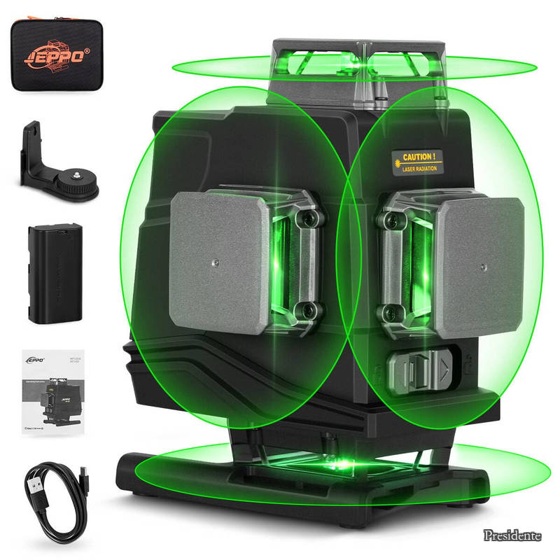 【貨物輸送無料】レーザ墨出し器グリーンフルライン、4x360°墨出しレーザ自動小銃手を加える、4D 16ラインオートレーザーレベルは飾りもの能力のあるです、築き上げる、上昇限度、床瓦、掛けすがた絵に適しています、合わせる能力のあるな明るさ、APPリモートコントロール相応う、申し受ける式乾電池付、磁気回転させるスタン