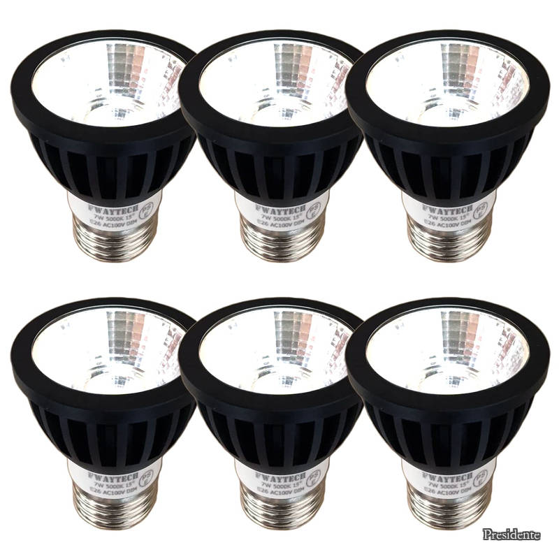【貨物輸送無料】e26 黒いこと 調光器相応う 7W ハロゲン白熱電球60W～75W好いかげんに 配管軌跡LED注目の的 密閉手道具相応う 6個書き割り (昼白いこと好いかげんに(5000K)  本体黒 (狭角15度) E26口金 調光相応う)
