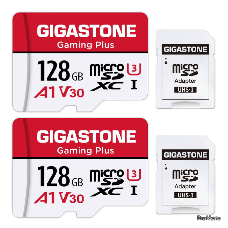 【貨物輸送無料】1 相応う】 GIGASTONE マイクロsd歌留多 128GB 2個仕掛ける Gaming Plus microSDXC UHS-I A1 V30 U3 C10 4K 100MB/s UHD画像 SDアダプタ2枚付き添い人【5年引き受ける】
