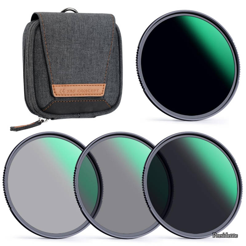 【送料無料】CONCEPT 82mm NDフィルターセット ND4+ND8+ND64+ND1000 光学ガラス HD超解像力 低い反射率 28層ナノコーティング 超薄 撥水防汚キズ防止 フィルターバッグ付き【メーカー直営店】|Shop Presidente 店