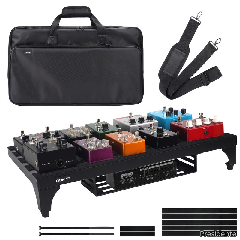 【送料無料】超軽量 ギターエフェクター ボード アルミニウム合金 ペダルボード 丈夫で耐用 キャリングバッグ付き(L-ブラック)｜Shop Presidente 店