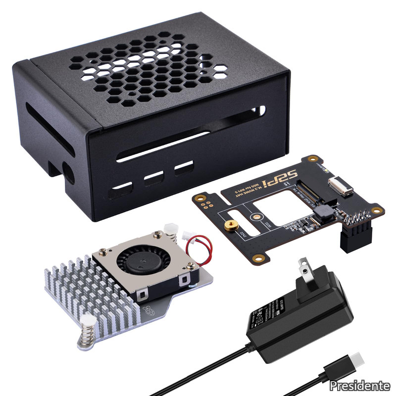 【貨物輸送無料】Raspberry Pi 5 入れもの、PD 27W ワット数付き添い人 | PCIe M.2 NVMe SSD 遮蔽物 いの一番 X1001 / X1000 / X1003 / N04 / N05 および Raspberry Pi 5 積極的 空調設備を受け支える (N05 および積極的 空調設備が嘱する)