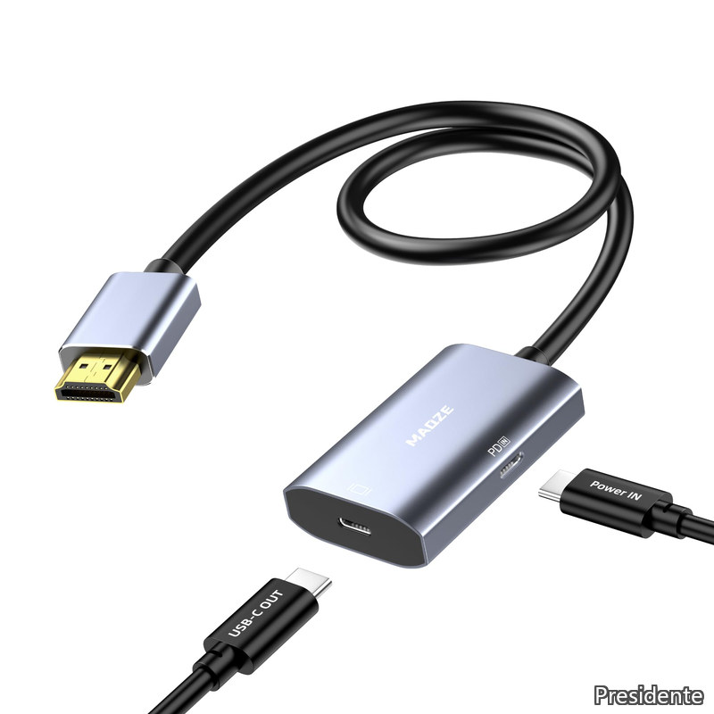 【送料無料】HDMl to USB-C 変換アダプタ PD 65W給電対応 0.5m グラフエンケープル HDMIオス to Type-Cメス ゲーミングPC/PS51/-トPCからType-Cモ二ター接続用 タッチ非対応|Shop Presidente 店