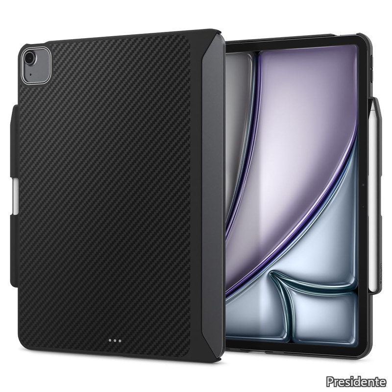 【送料無料】iPad Air 13インチ M4/M3/M2 (2026/2025/2024) ケース 耐衝撃 米軍MIL規格取得 傷防止 ディテール設計 レザー エンゾ・アラミド ACS07670 (ブラック)｜Shop Presidente 店