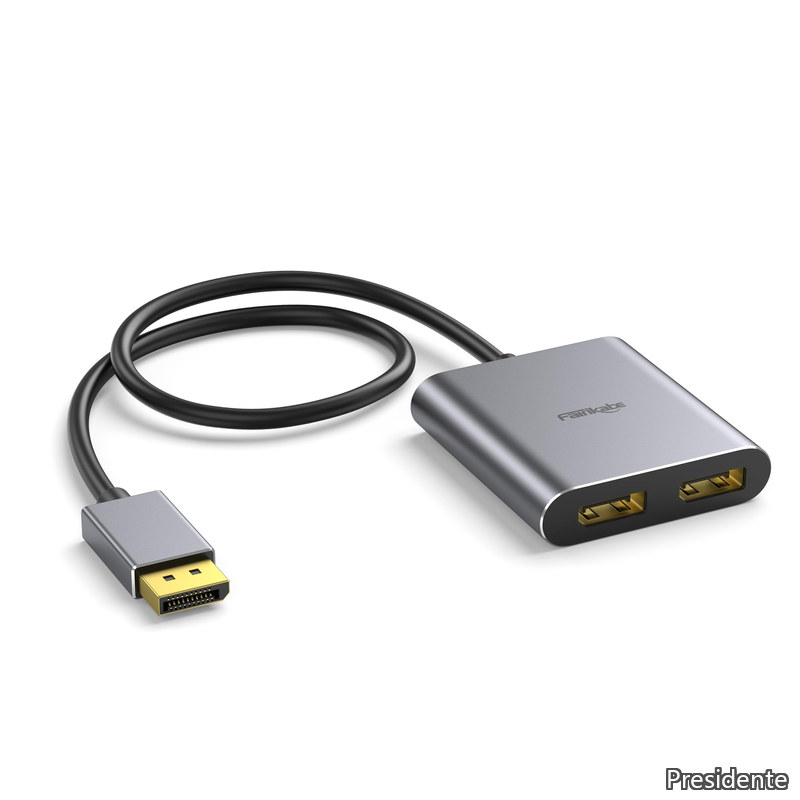 【送料無料】DisplayPort to デュアル DisplayPort スプリッター アダプター 4K60Hz デュアル モニター 拡張 MST displayPort アダプター 拡張 モード対応 1 入力 2 出力 デスクトップPC/ノートPC用 DP ハブ|Shop Presidente 店