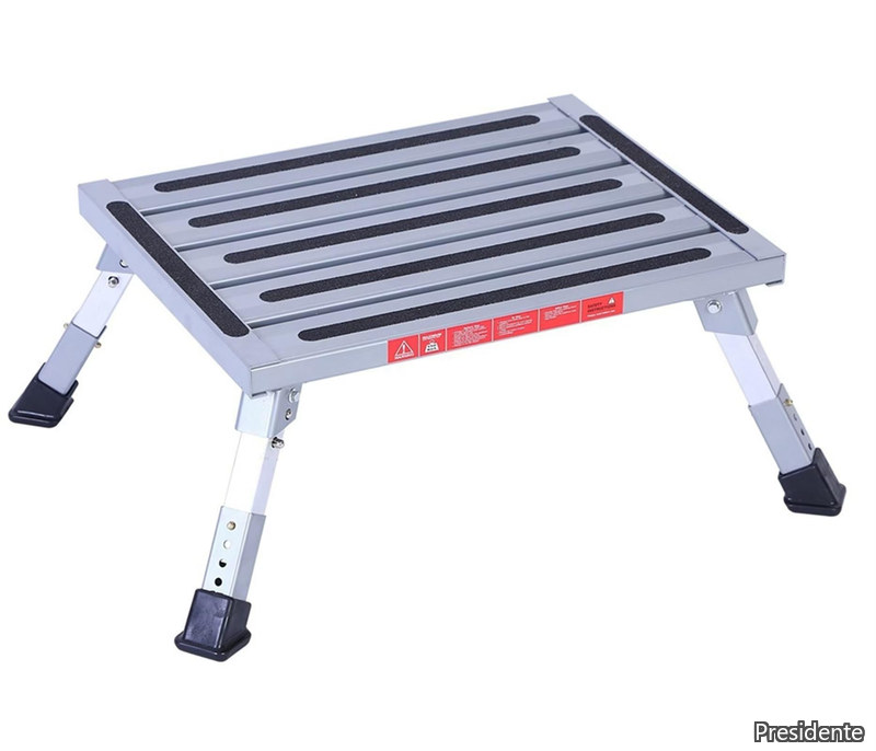 【送料無料】折り畳み アルミ 天板480MMX370MM 高さ調節 持ち運び便利 持ち手付き 軽量 コンパクト スツール 脚立 耐荷重150KG 業務用 耐久 頑丈 滑り止め 安定感 収納便利 アウトドアチェア キャンプ キッチン 洗車台 屋内屋外｜Shop Presidente 店