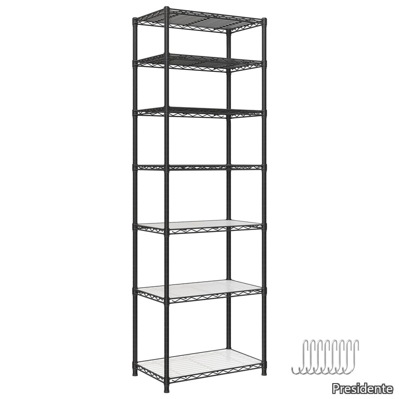 【送料無料】ラック 7段スリム スチールラック キッチンラック オープンラック 幅59CM 奥行34cm 高さ180CM おしゃれ スチールシェルフ シェルフ省スペース 隙間収納 棚 メタル 炊飯器 オープンラック カラーラック キッチン収納 LG067B01|Shop Presidente 店