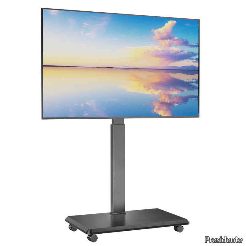 【送料無料】テレビスタンド キャスター付き 壁寄せ tvスタンド ハイタイプ テレビ台 移動式 tv stand 32-75インチ対応 VESA/横75~600mm/縦75～400mm 耐荷重50kg 18段階の高さ調整 左右回転30&deg; 家用/学校/店舗/会社/受付け/展示用｜Shop Presidente 店