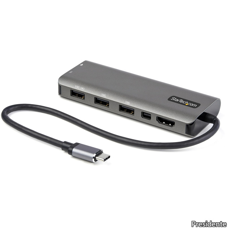 【貨物輸送無料】USB Type-Cマルチうつり変わりアダプタ/USB-C - 4K60サイクル HDMI または Mini DisplayPort/100W Power Delivery通り手形スルー相応う/10Gbps USB界面 x4/USB-C マルチこしき DKT31CMDPHPD あき場所薄墨色
