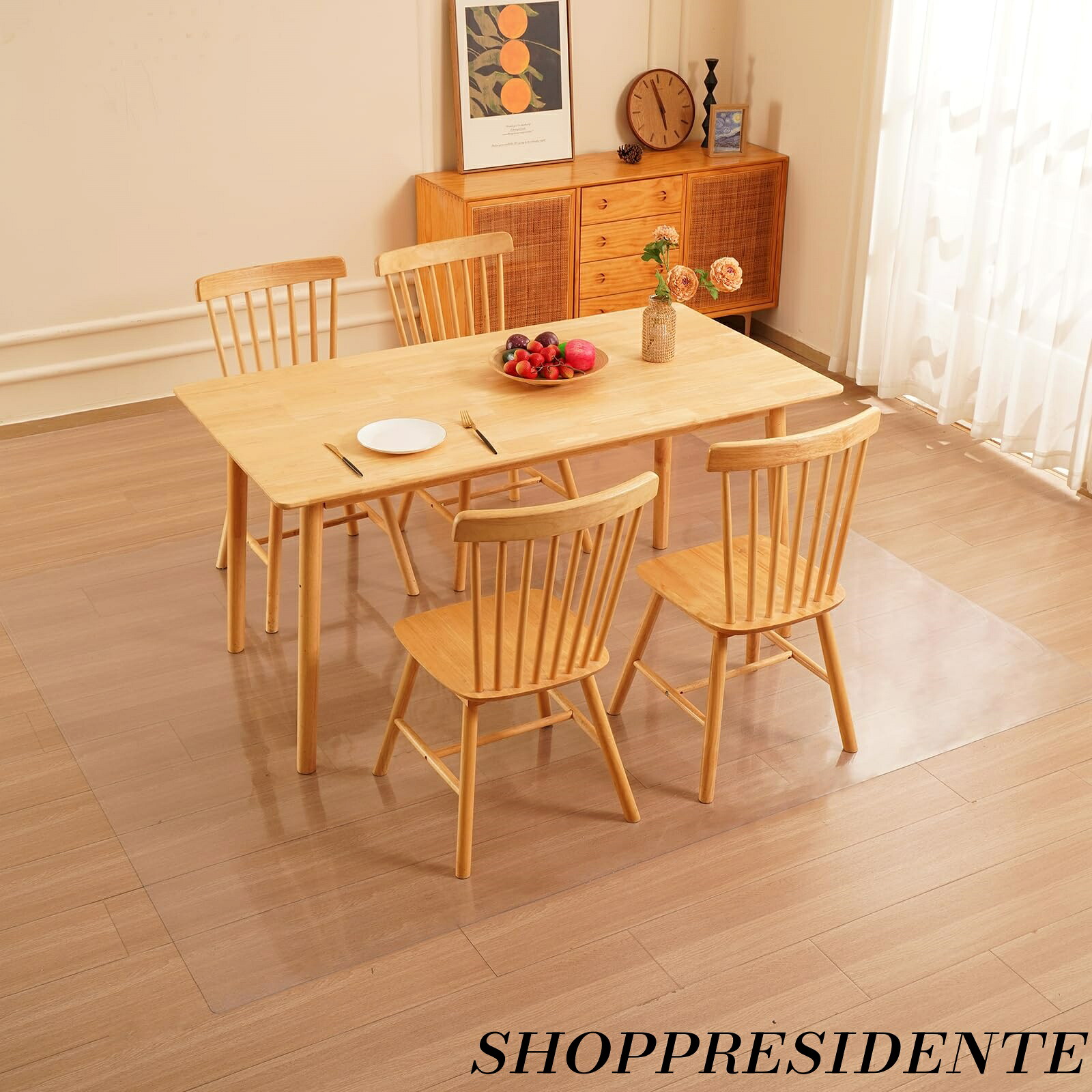 【まとめ買いで最大500円OFFクーポン!】【送料無料】エンボス 透明 200x240cm 厚さ1.5mm PVC 床保護マット クリア 撥水 汚れ防止 お手入れ簡単 滑り止め 特大サイズ｜Shop Presidente 店