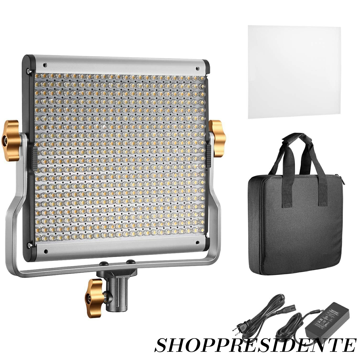【まとめ買いで最大500円OFFクーポン!】【送料無料】480 LEDビデオライト 照明撮影用パネルライト 28W 高輝度 CRI96+ 4000lux/1m 3200K-5600K色温度 二色 0-100％調光可能 Uブラケットと収納ケース付き スタジオ照明/生放送/動画/物撮り/ポートレート/YouTube撮影用 7,863円